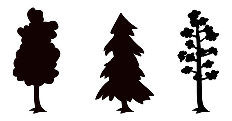 Tree silhouette set vector