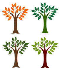 Fototapeta premium Set of vector trees