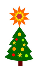 Christmas tree with star vector