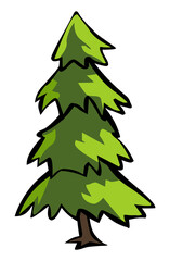 Elegant pine tree illustration vector