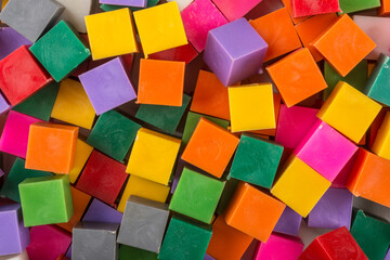 Fototapeta na wymiar set of colored cubes