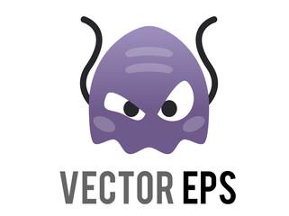 Vector classic game purple alien monster 8-bit graphic icon