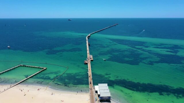 "Aerial view of Busselton jetty in Australia"