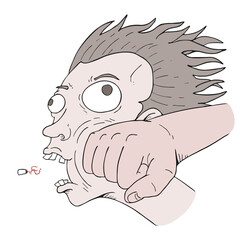 Funny punch face draw