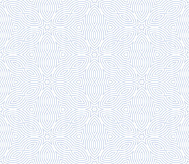 Abstract fantasy striped thin line round geometric seamless pattern. Creative mosaic, tile background.