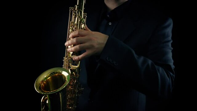 Energetic Jazzy Saxophone Player Performing