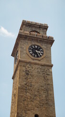 Fototapeta na wymiar The Clock Tower in Old Town of Galle in Sri Lanka