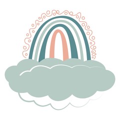 Boho rainbow with cloud
