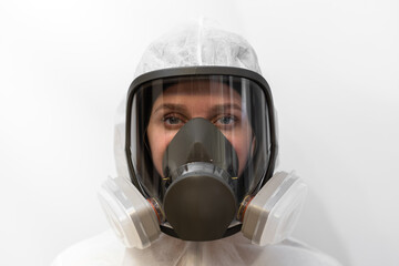 Girl in full face mask