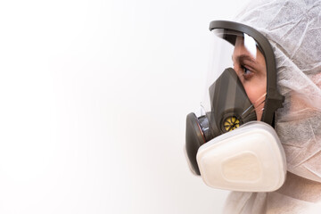 Girl in full face mask