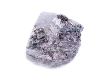 Macro mineral stone Apatite on white background