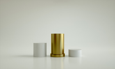Podium, pedestal or platform, background for the presentation of cosmetic products. 3d podium. Place for ads. 3D rendering. Product presentation blank podium.