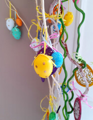Holiday decorations in the form of Easter eggs