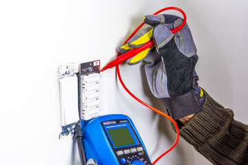 Electrician looking for a fault in the relay
