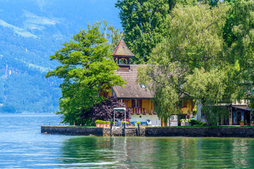 Fototapeta na wymiar View on Swiss village near Lucerne, Switzerland.