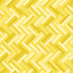 Yellow rectangle pattern three layers arranged in a zigzag seamless background. Textured design for fabric, tile, flooring, cover, poster, flyer, textile, backdrop, wall. Vector illustration.