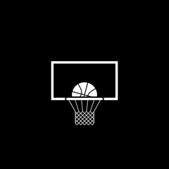 Basketball icon isolated on dark background