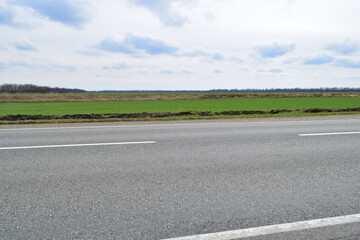 Rural landscape, beautiful green wheat field.