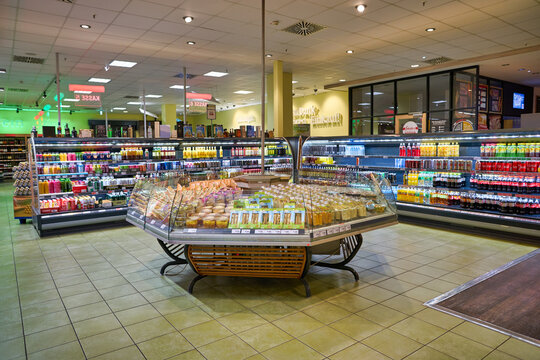 BERLIN, GERMANY - CIRCA SEPTEMBER, 2019: interior shot of Edeka supermarket in Berlin.