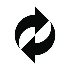 double arrow circle symbol sign vector icon isolated on white