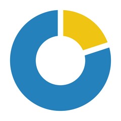 Pie chart icon vector graph diagram symbol for big data analytics reports and statistics information in a flat color illustration