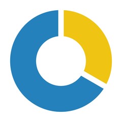 Pie chart icon vector graph diagram symbol for big data analytics reports and statistics information in a flat color illustration
