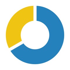 Pie chart icon vector graph diagram symbol for big data analytics reports and statistics information in a flat color illustration