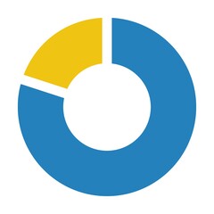 Pie chart icon vector graph diagram symbol for big data analytics reports and statistics information in a flat color illustration