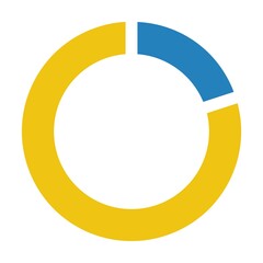 Pie chart icon vector graph diagram symbol for big data analytics reports and statistics information in a flat color illustration