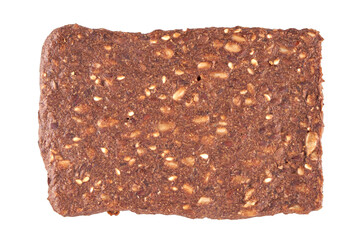Whole grain crispbread isolated on white background, clipping path