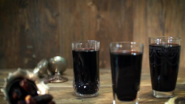 Arabian juice of jallab served in the holy month of Ramadan