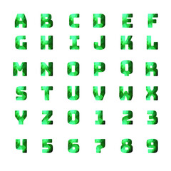 low poly style alphabet letters isolated on white background