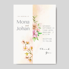 beautiful floral wreath wedding invitation card template