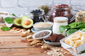 Food rich in magnesium, healthy eating and dieting