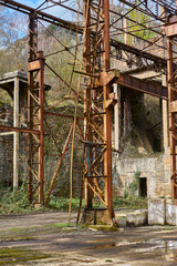 Noon at the old ruined foundry factory
