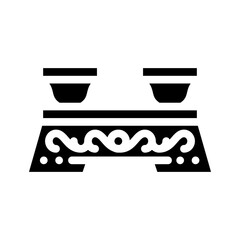 ceremony tea drink table glyph icon vector. ceremony tea drink table sign. isolated contour symbol black illustration