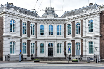 Fototapeta na wymiar Kneuterdijk. The beautiful former city palace, is without a doubt one of the most unknown gems in the historic city center of The Hague the Netherlands, Holland, Europe.