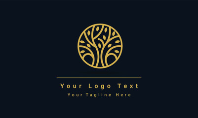 Naklejka premium Tree vector icon. Nature trees vector illustration logo design.