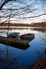 Obraz premium lake with some reflections in the woods (Brandenburg, Germany)