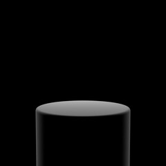 3D rendering stand podium on black background