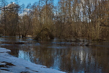 The beginning of the spring flood on the Desna River.