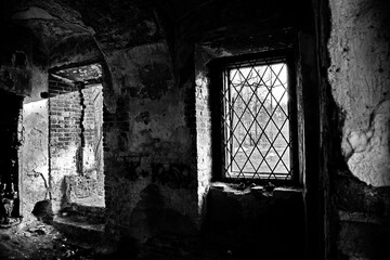 Ruins of the noble estate Petrovskoe-Knyazhishchevo, Moscow region of Russia.