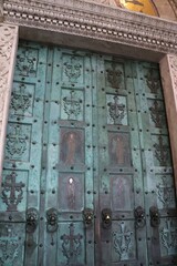 Green door to Amalfi Cathedral, Italy
