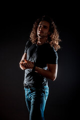 Trendy attractive hipster man