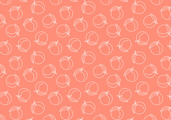 Peach pattern vector. peach symbol. wallpaper. free space for text. copy space.