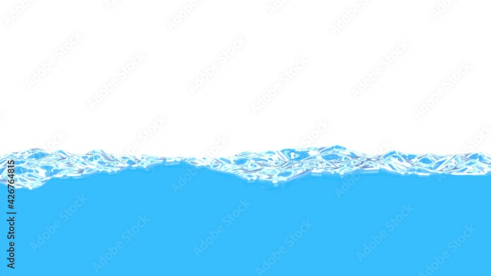 Poster realistic 3d animation of the pouring water filling the screen rendered in uhd with alpha matte