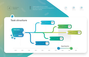 `Vector infographic chart template. Business concept with seven options. For flowchart, steps, parts, infographic, diagram. Can be used for your presentations, workflow layout, web. Vector eps10