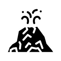 eruption volcano glyph icon vector. eruption volcano sign. isolated contour symbol black illustration