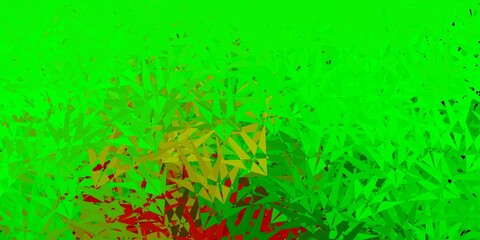 Light green, red vector texture with random triangles.