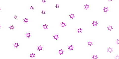 Light pink vector pattern with coronavirus elements.